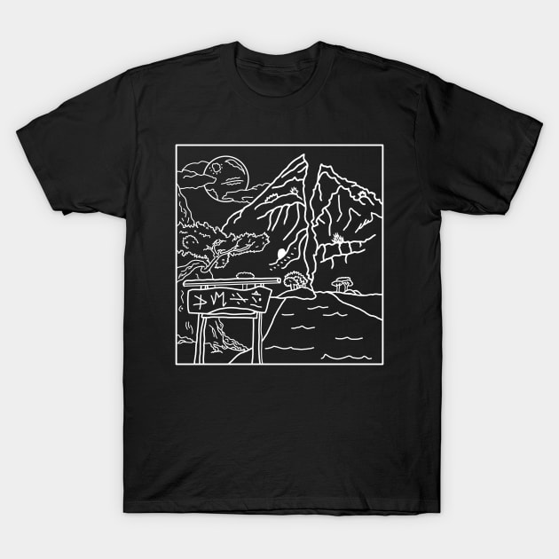 Split mountain moonlight T-Shirt by Rezolutioner